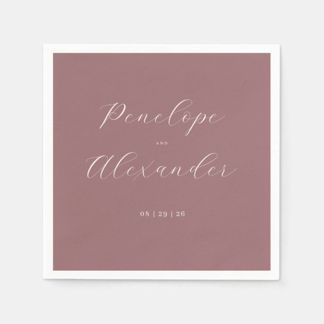 Graceful Rose Gold Calligraphy Pappersservett (Framsidan)