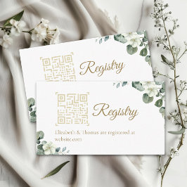 Graceful Rustic Bridal Shower Invite with Eucalypt Tilläggskort