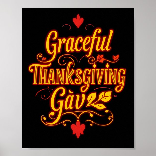 Graceful Thanksgiving Gav – Warm Autumn Typography Poster (Framsidan)