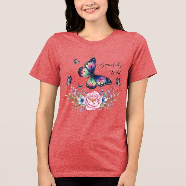 'Gracefully Wild'- dgn by Maaya Prints, Women's T Shirt (Framsida)