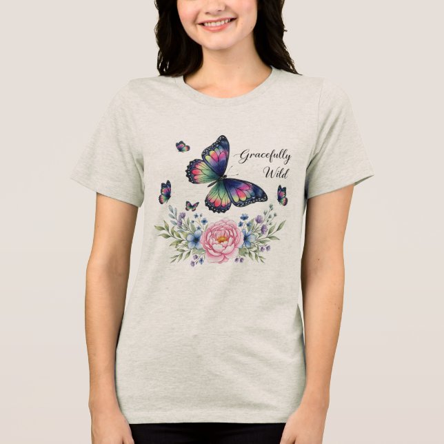 'Gracefully Wild'- dgn by Maaya Prints, Women's T Shirt (Framsida)