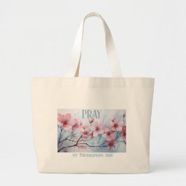 GraceGear - Pray Tote Bag Blue Text Jumbo Tygkasse