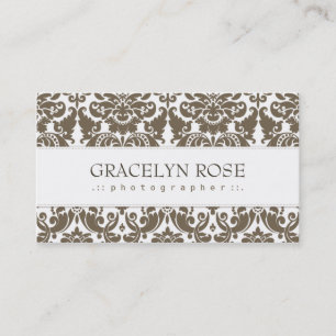Gracelyn brun damastast chic visitkort