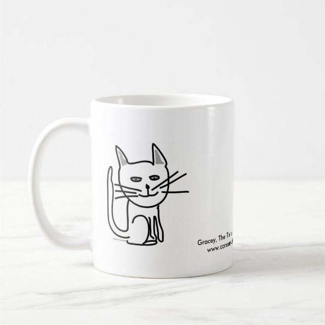 Graceys lyckliga katt! kaffemugg (Vänster)