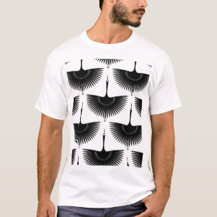 Gracful Crane: Oriental Bird Mönster T Shirt