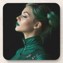 Gracful Emerald Elegance: A Gothic Porträtt