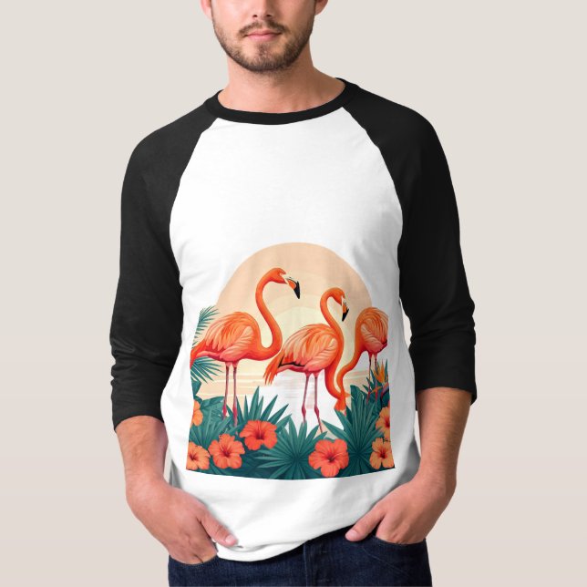 Gracful Flamingos Tropical Elegance Flamingo Drea T Shirt (Framsida)