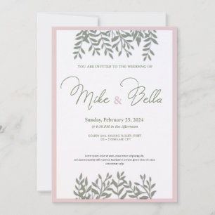 Gracful Garden Soiree i Sobar Rosa Framed Bliss Inbjudningar
