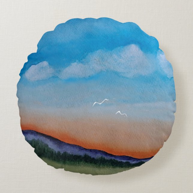 Gracful Gloing Backe Rund Kudde (Framsidan)