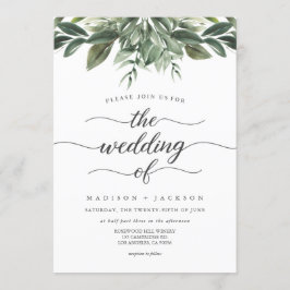 Gracful Greenery Wedding Inbjudningar