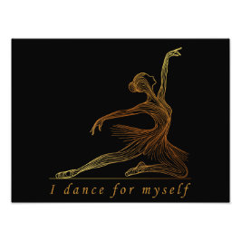 Gracful Line Art Ballerina - jag dansar för mig sj Fototryck