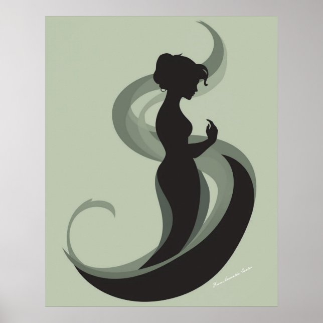 Gracful Minimalist Woman Silhouette - Modern Boho Poster (Framsidan)
