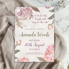 Gracful Peony Elegance Birthday-firandet Inbjudningar