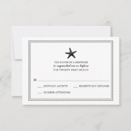 Gracful Starfish Black | BRÖLLOP OSA Kort