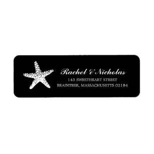 Gracful Starfish Black RETURADRESS Etikett