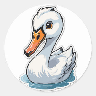 Gracful Svan Sticker Runt Klistermärke