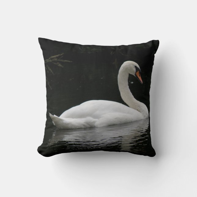 Gracful White Svan Pillow Kudde (Framsida)