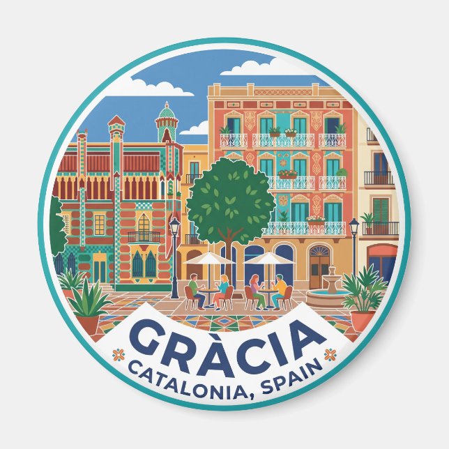 Gràcia Spanien Magnet (Framsidan)