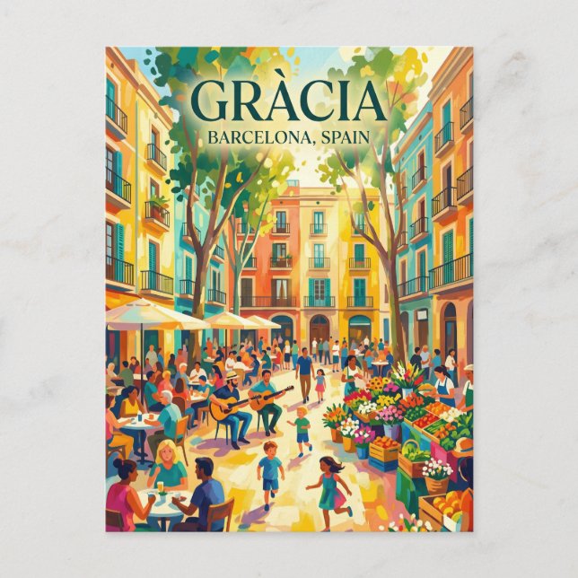 Gràcia Spanien Vykort (Framsida)