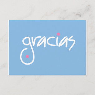 Gracias Blue- och white lettering presenthölje Tilläggskort