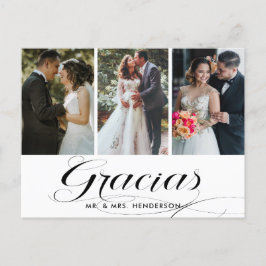 Gracias Bröllop Photo Collage Tack Vykort