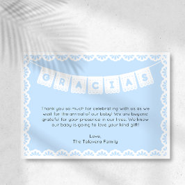 Gracias Cielito Lindo Blue Baby Shower Tack Inbjudningar