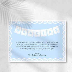 Gracias Cielito Lindo Blue Baby Shower Tack Inbjudningar