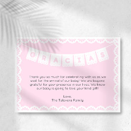 Gracias Cielito Lindo Rosa Baby Shower Tack Inbjudningar
