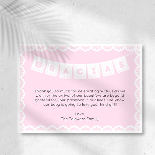 Gracias Cielito Lindo Rosa Baby Shower Tack Inbjudningar