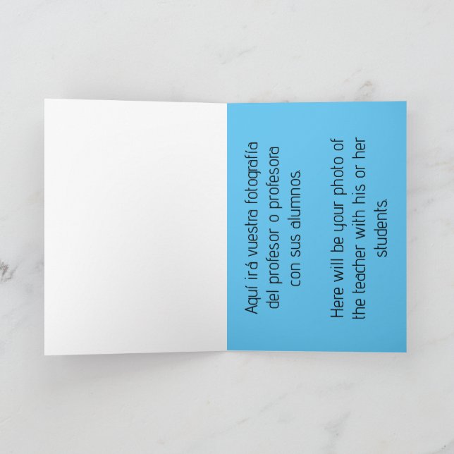 Gracias de corazón. Profes. Thank you. Teachers. Kort (Inuti)