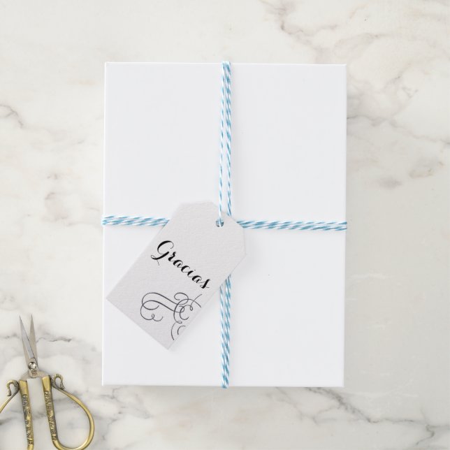 Gracias favärde taggar presentetikett (Med Snöre)