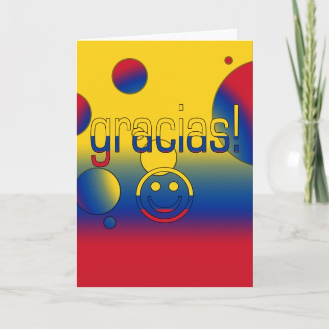 Gracias! Konst för pop för Colombia flaggafärger Tack Kort (Framsida)