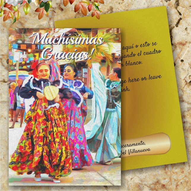 Gracias Mexican Festival Dancers 2549 Card Tack Kort (Skapare uppladdad)