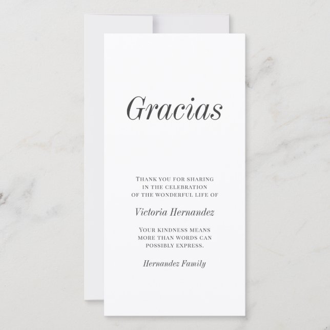 Gracias Modern Typography Memorial Tack (Framsida)