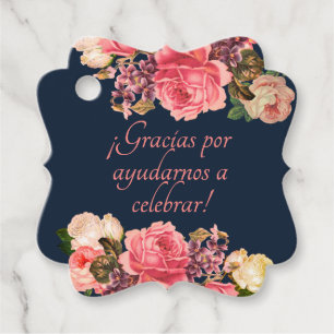 Gracias por ayudarnos Firar etiqueta de regalo Gåvor Etiketter