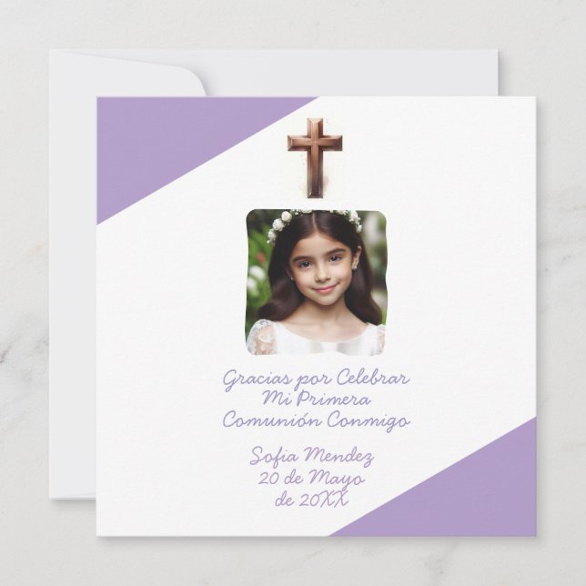 Gracias por Celebrar Mi Primera Comunión con Foto Julkort (Framsida)