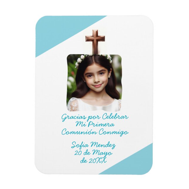 Gracias por Celebrar Mi Primera Comunión con Foto Magnet (Vertikal)