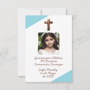 Gracias por Celebrar Mi Primera Comunión con Foto Tack Kort