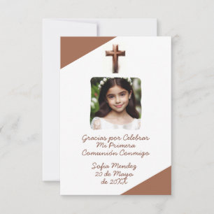 Gracias por Celebrar Mi Primera Comunión con Foto Tack Kort