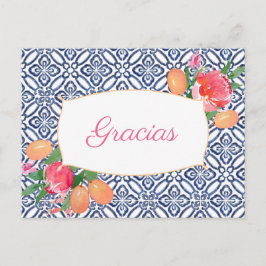 Gracias Shock rosa Citrus Spain Tiles Tack Vykort