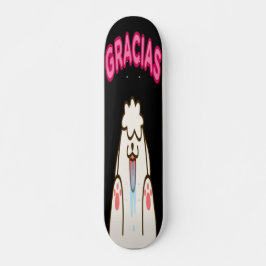 Gracias - Slickande vit Hund Mini Skateboard Bräda 18,5 Cm