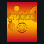 Gracias! Spanien Flagga Färg Pop Art Poster<br><div class="desc">En spansk gåva för att tacka er: en popkonst firande i Flagga i Spanien. Un Regalo español: decís gracias. El Arte Pop y los colores de la bandera España.</div>