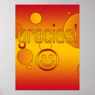 Gracias! Spanien Flagga Färg Pop Art Poster