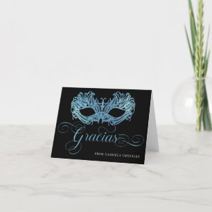 Gracias Sparkling Blue Quinceanera - tack för ditt Kort