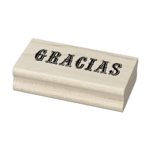 Gracias- wood frimärke stämpel