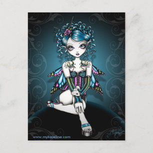 Gracie Gothic Couture Corset Fairy Postcard Vykort