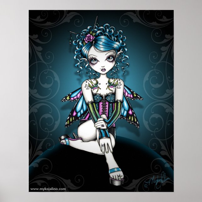 "Gracie" Gothic Couture Sväljer Tatto Fairy Poster (Framsidan)
