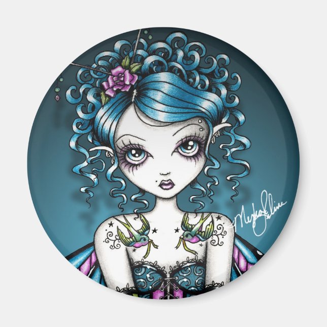 Gracie Gothic Couture Sväljer Tattoo Fairy Magnet (Framsidan)
