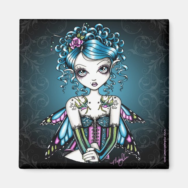 "Gracie" Sväljer Tattoo Fairy Art Magnet (Framsidan)