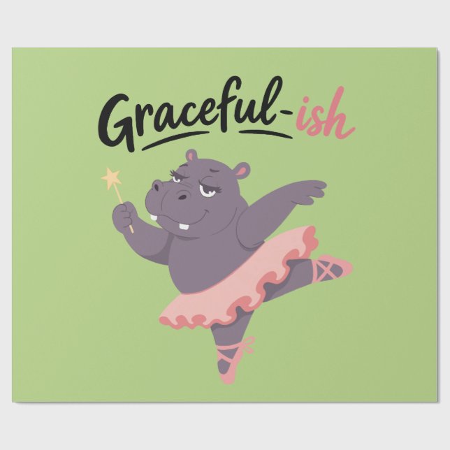 Graciös-ish Flodhäst Balettdansös Presentpapper (Platt)